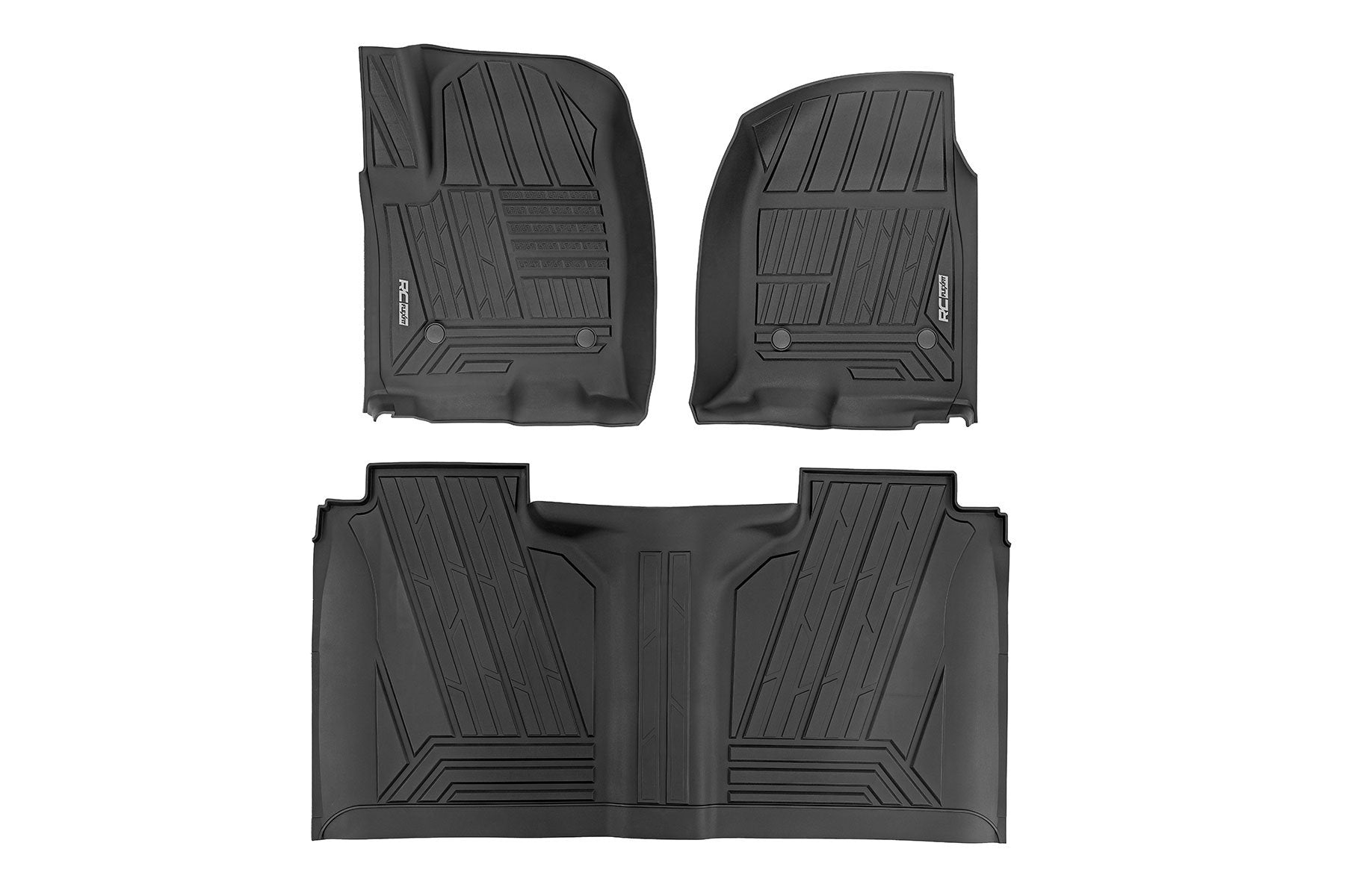Rough Country Flex-Fit Floor Mats Bucket Crew Chevy/GMC 1500/2500HD/3500HD 19-25 FF-21612
