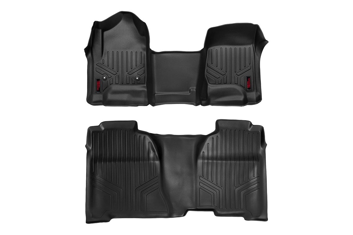 Rough Country HD Floor Mats [F/R] 14-19 Chevy Silverado/GMC Sierra Crew Cab M-21143