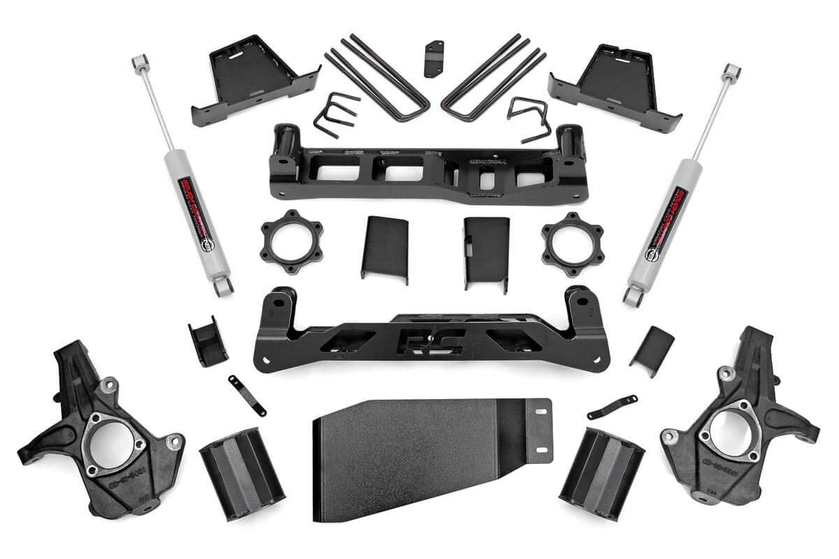 Rough Country 7.5in GM Suspension Lift Kit Strut Spacer 07-13 1500 PU 26430