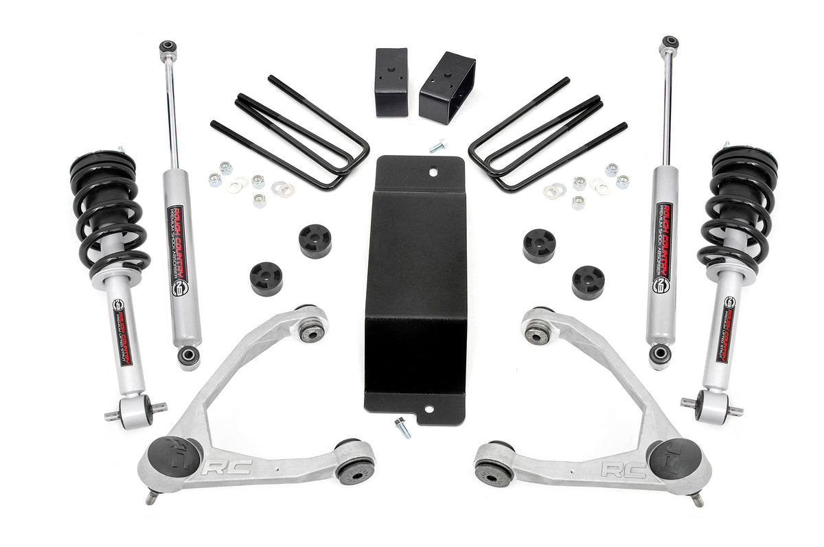 Rough Country 3.5" Lift Kit w/Forged Upper Control Arms Chevy GMC 1500 PU 07-16 4WD 19431A