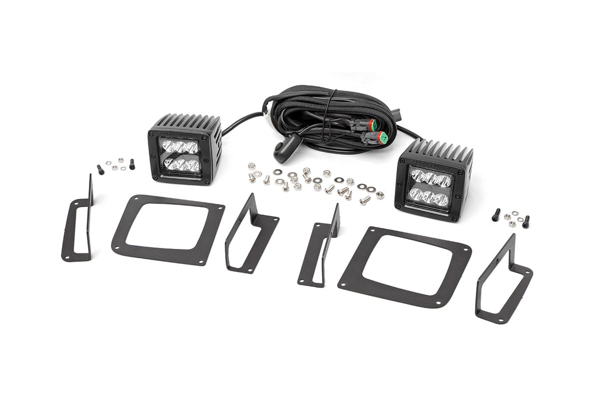 Rough Country GMC 2-inch Cree LED Fog Light Kit Black Series 14-15 Sierra 1500 70689