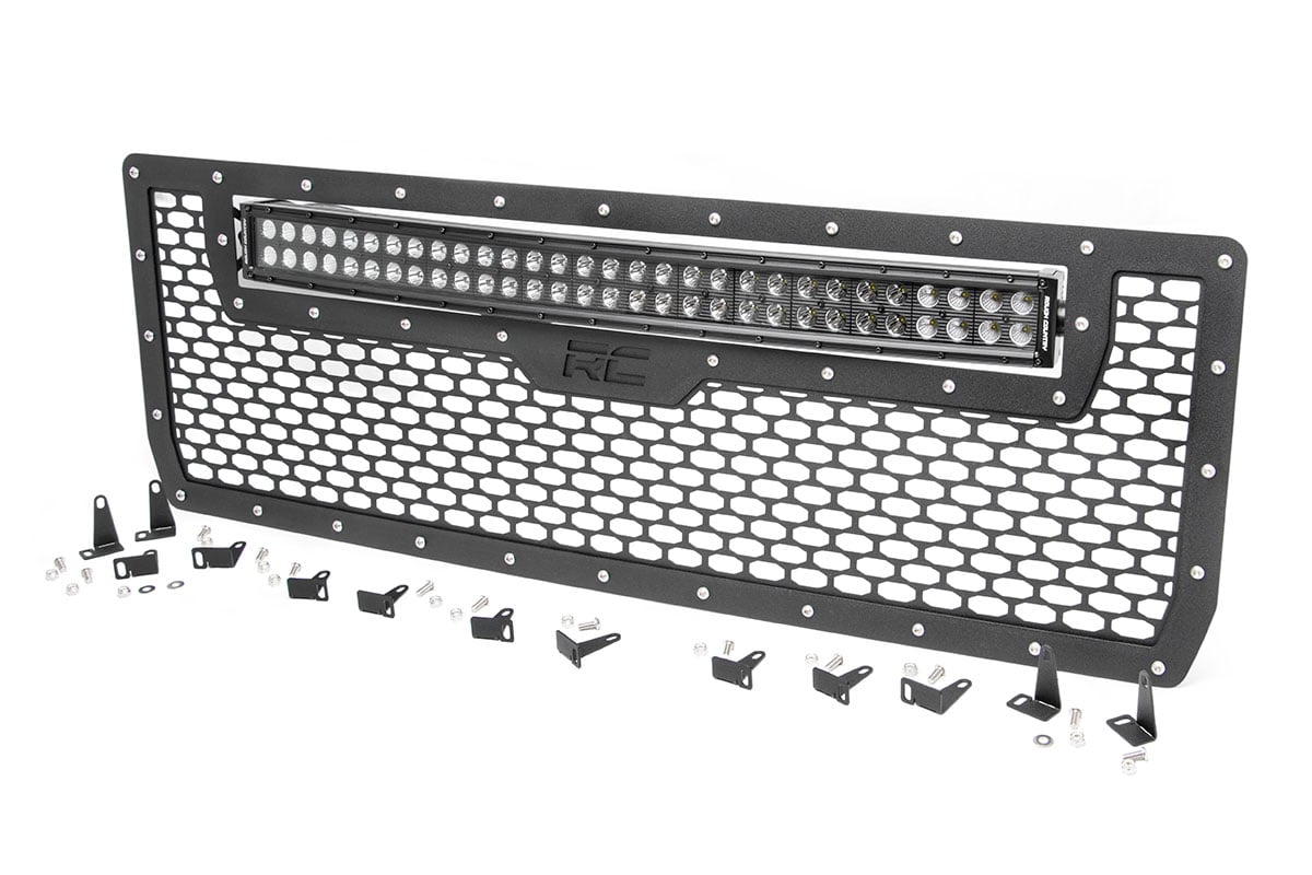 Rough Country GMC Mesh Grille w/30in Dual Row Black Series LED 14-15 Sierra 1500 70190