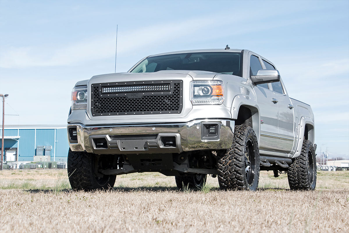 Rough Country GMC Mesh Grille w/30in Dual Row Black Series LED 14-15 Sierra 1500 70190
