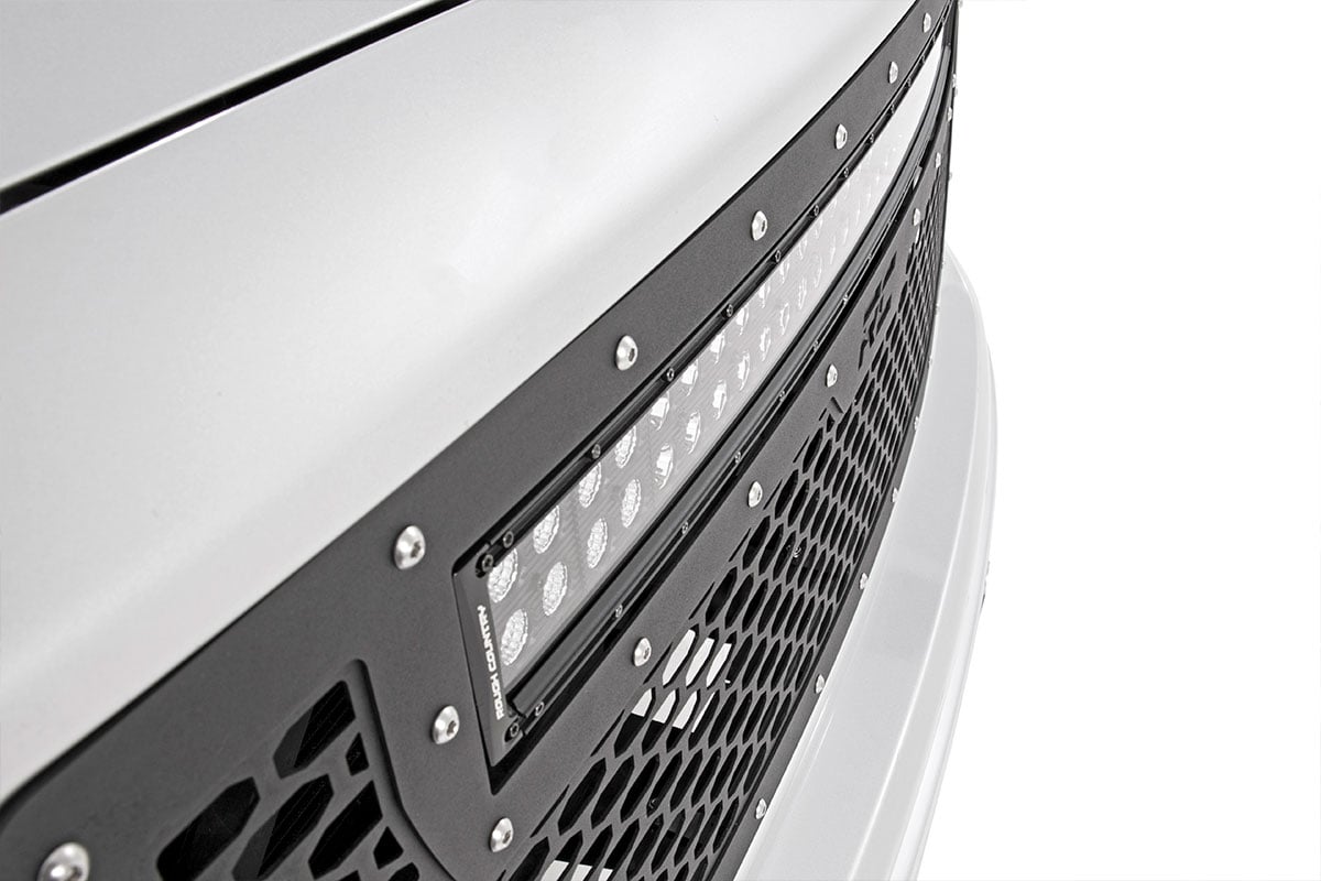 Rough Country GMC Mesh Grille w/30in Dual Row Black Series LED 14-15 Sierra 1500 70190