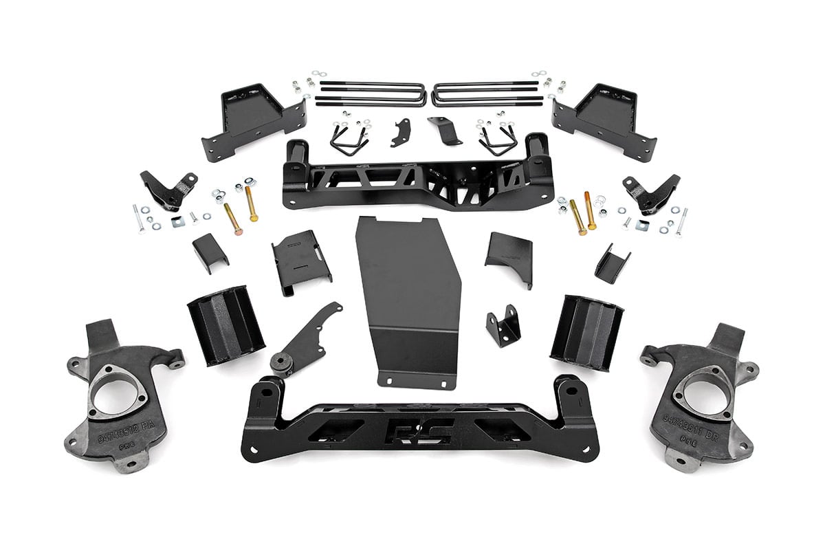 Rough Country 7" GMC Lift Kit 14-18 1500 Denali MagneRide Alum Stamped Steel 18201