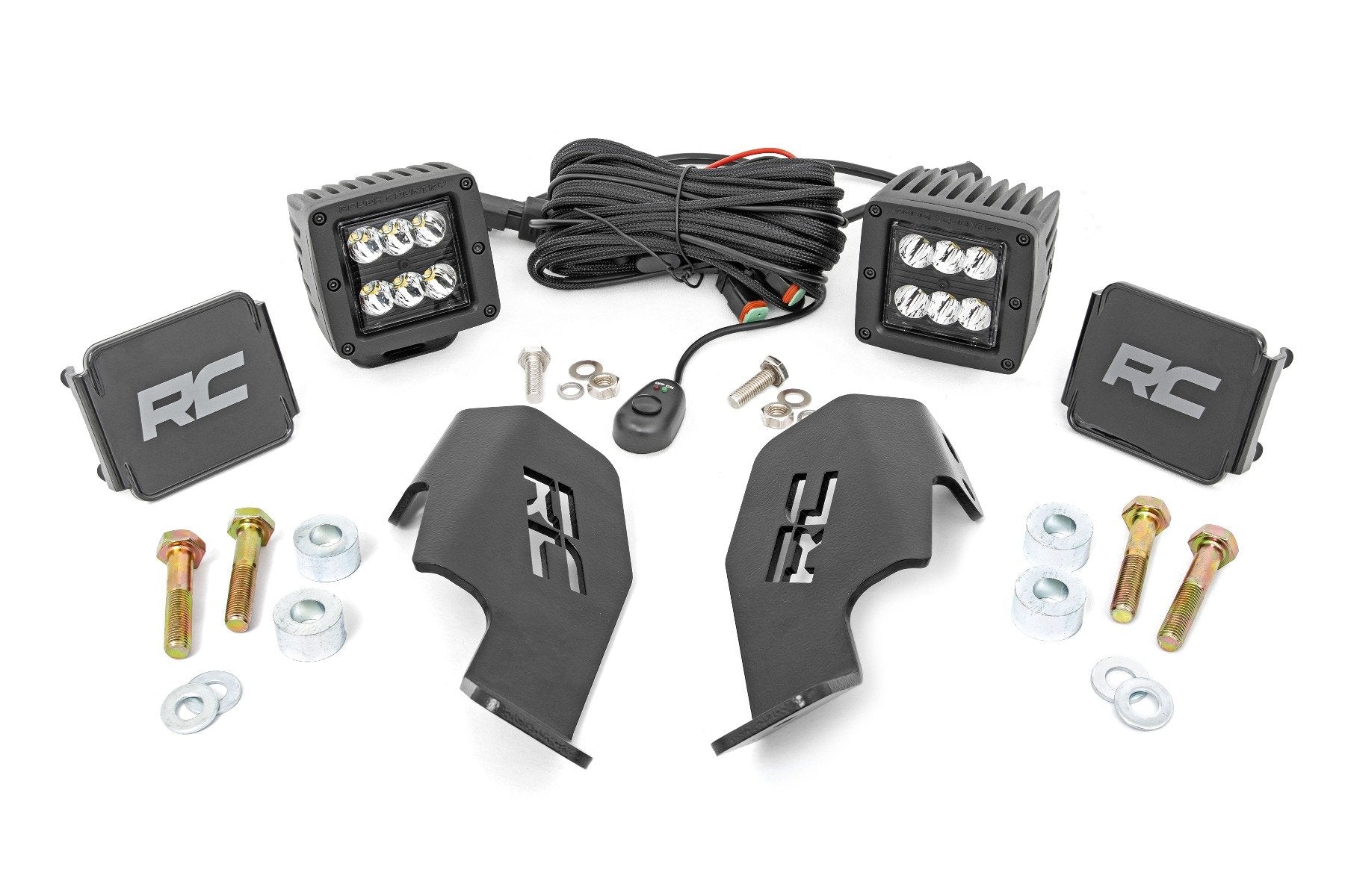 Rough Country Dual LED Cube Kit fits Honda 19-20 Talon Black Series 92032