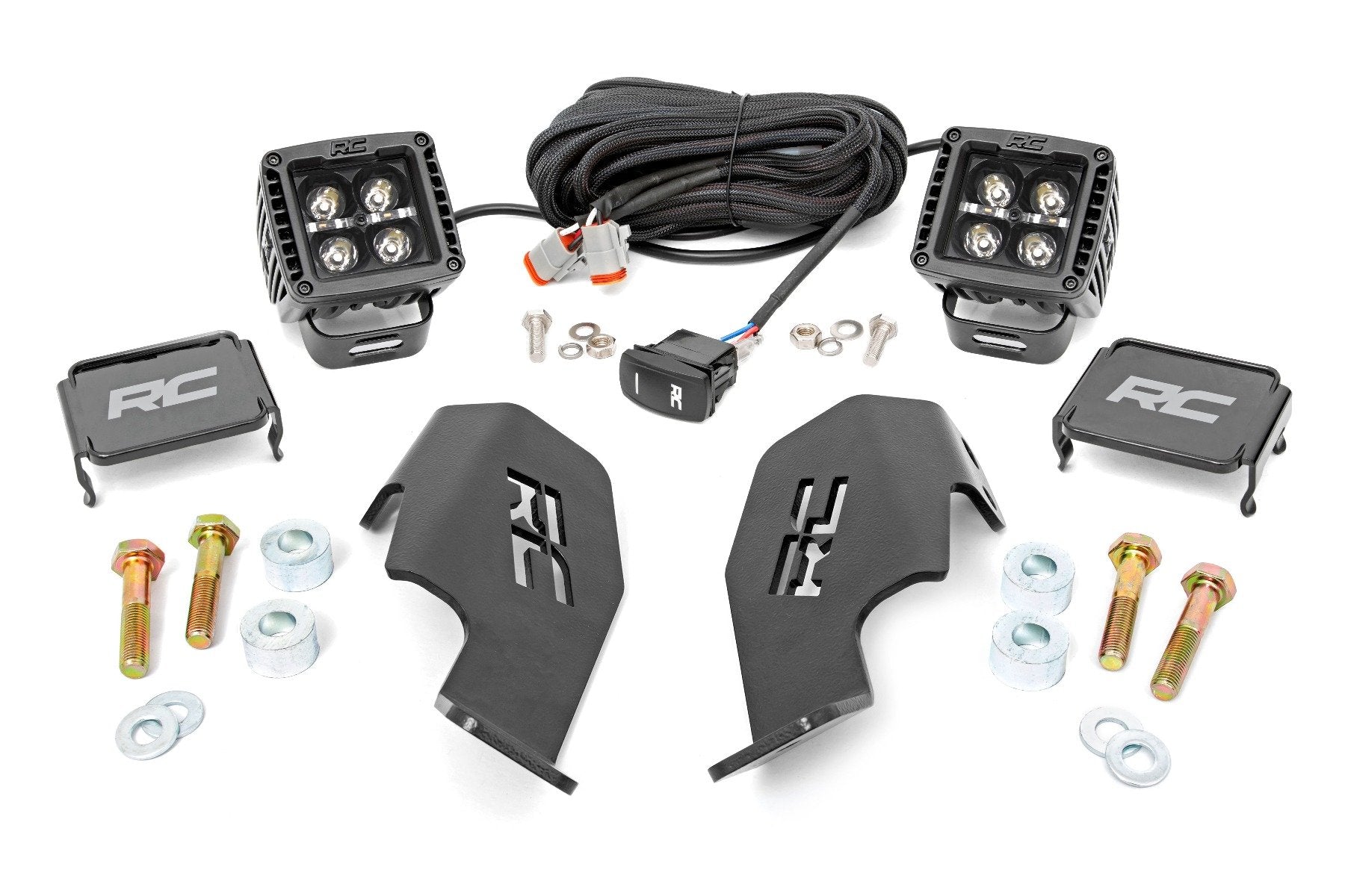 Rough Country fits Honda Dual LED Cube Kit 19-20 Talon Black Series w/ Amber DRL 92033