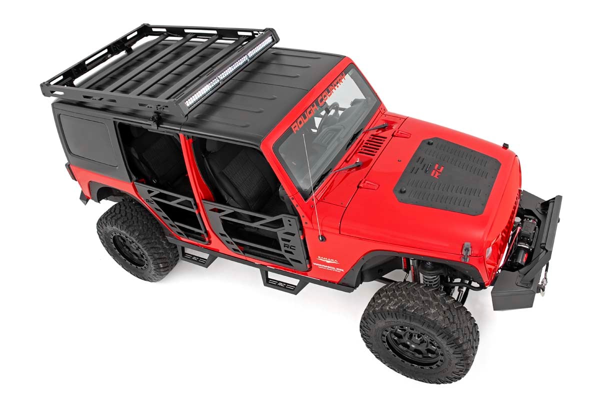 Rough Country Jeep Roof Rack System w/Black-Series LED Lights 07-18 JK 10615