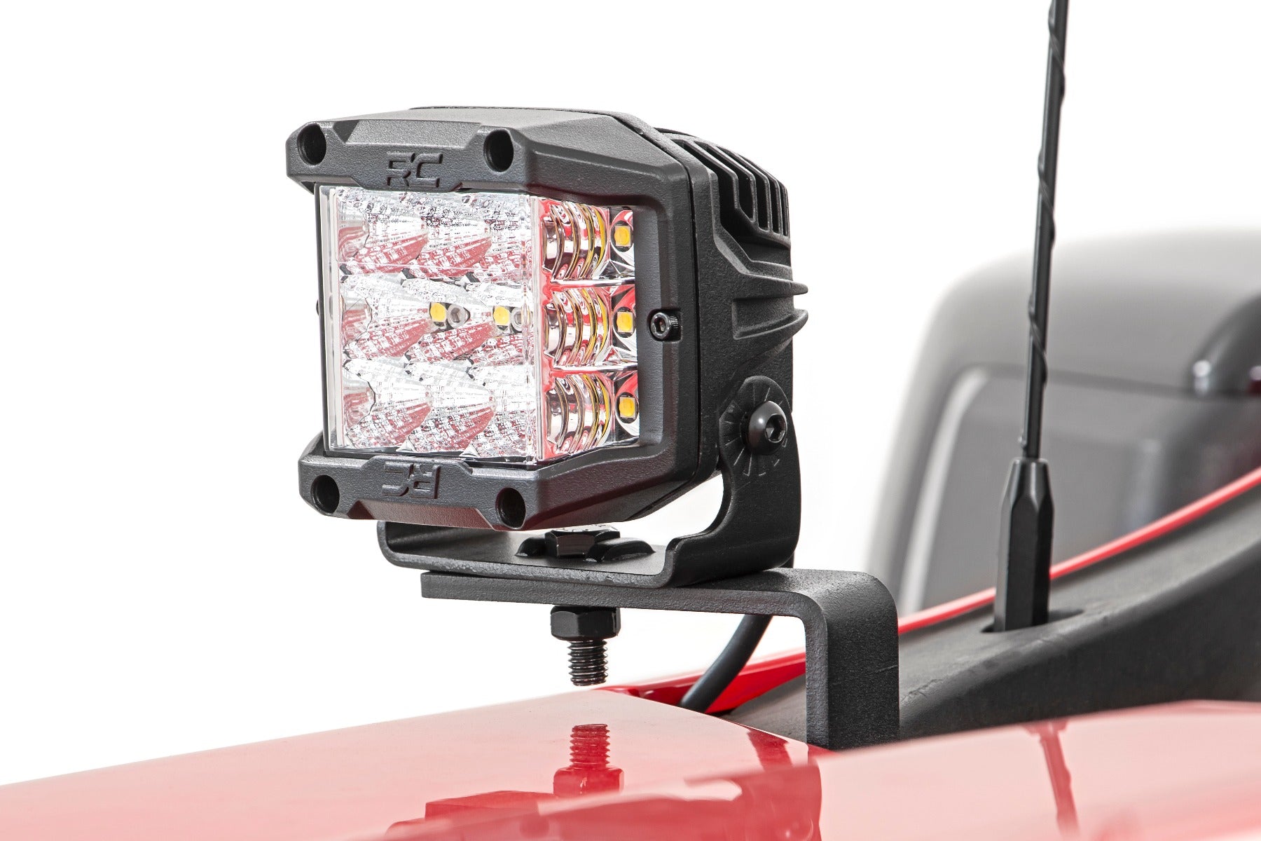 Rough Country Chevy 3" LED Windshield Kit Wide Angle Osram 19-20 Silverado 70845