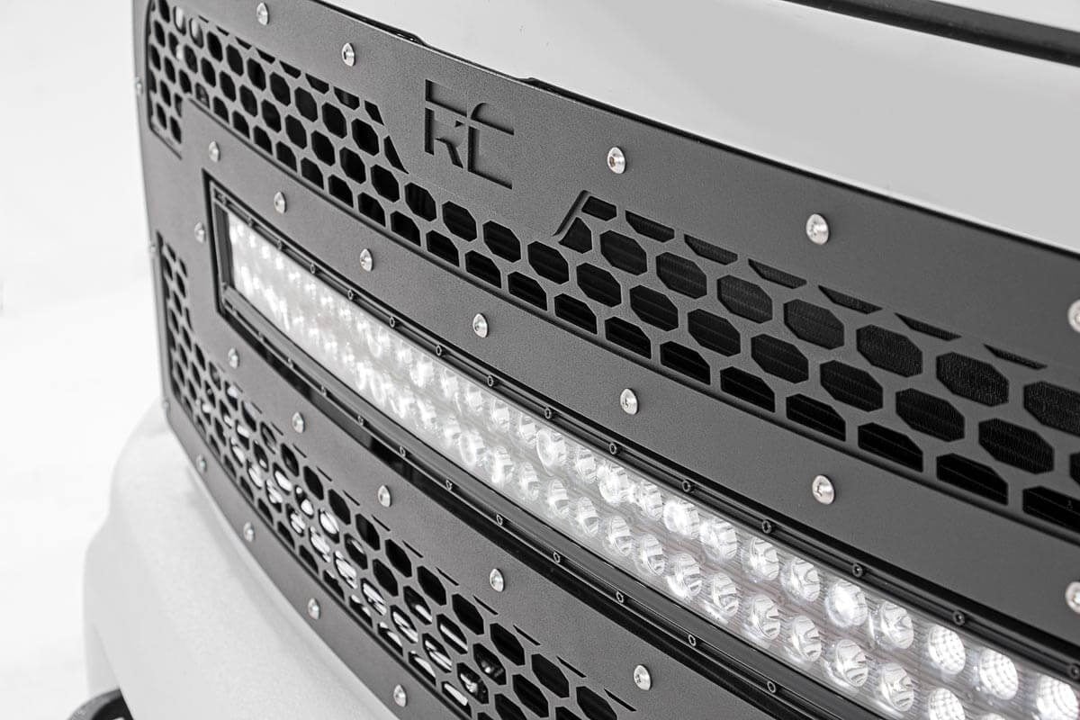Rough Country Dodge Mesh Grille w/30in Dual Row Black Series LED 13-18 RAM F 70152