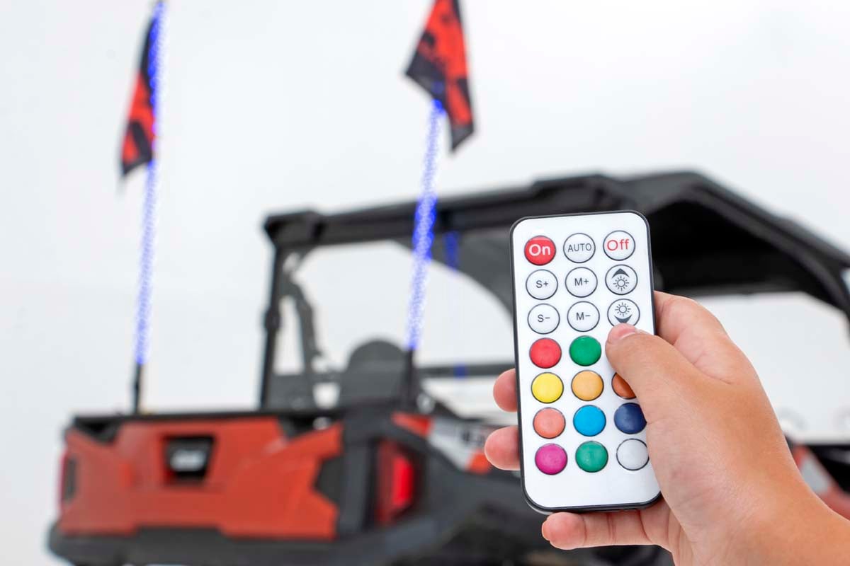Multi-Function UTV LED Whip Lights w/ Remote Control 93004