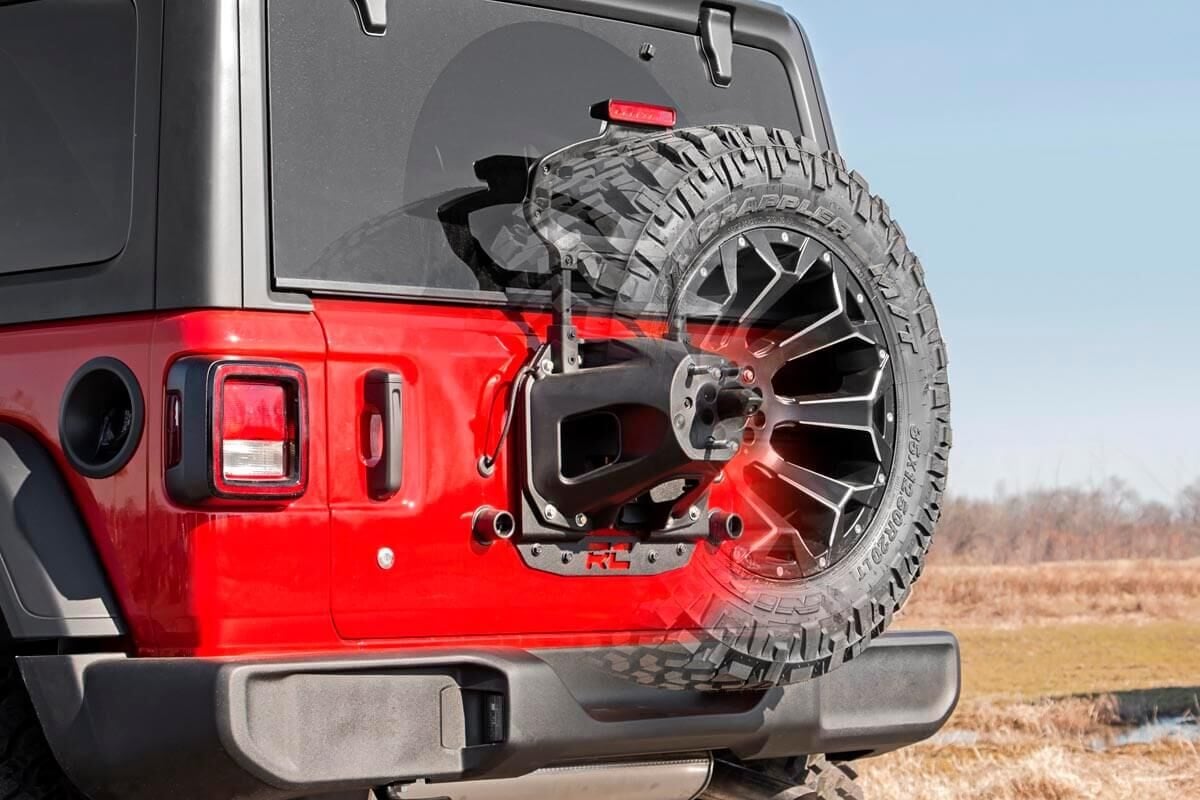 Rough Country Jeep Tire Relocation Bracket 18-20 Wrangler JL, No R Sensors 10529