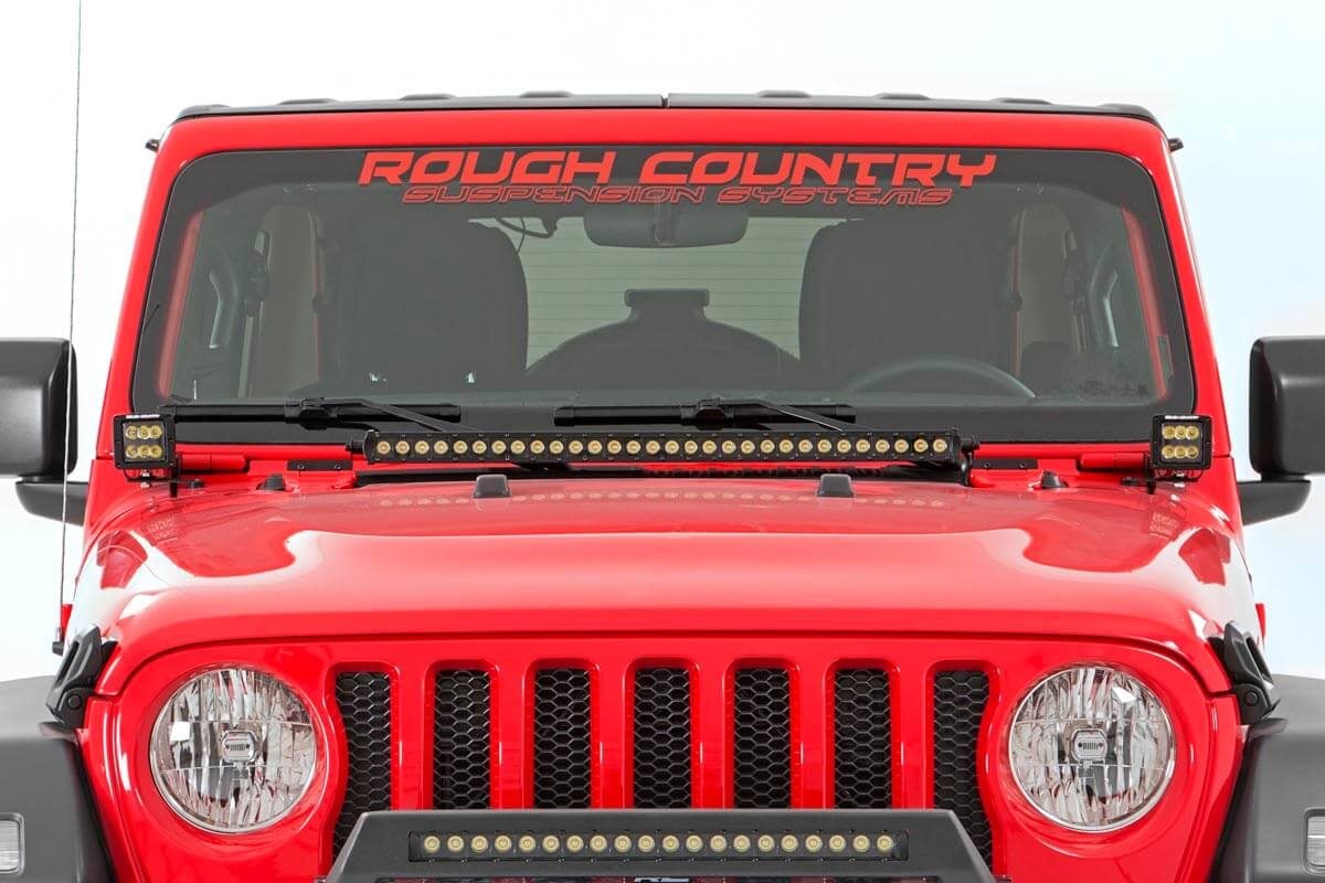 Rough Country 30" LED Hood Kit 18-23 Wrangler JL, 20-23 Gladiator JT BLK-Ser 70054