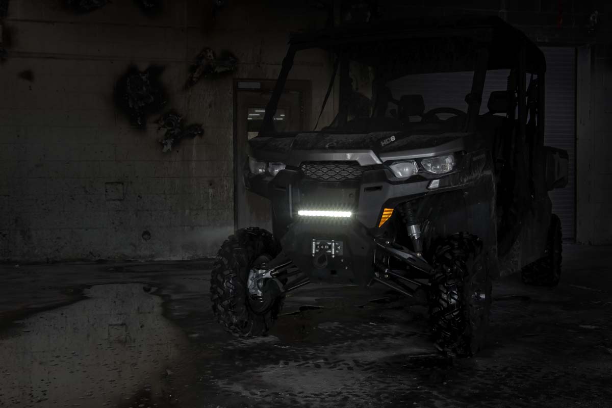 Rough Country Can-Am Defender 12" Recessed Bumper LED Kit BLK Ser 16-22 Defender 97001