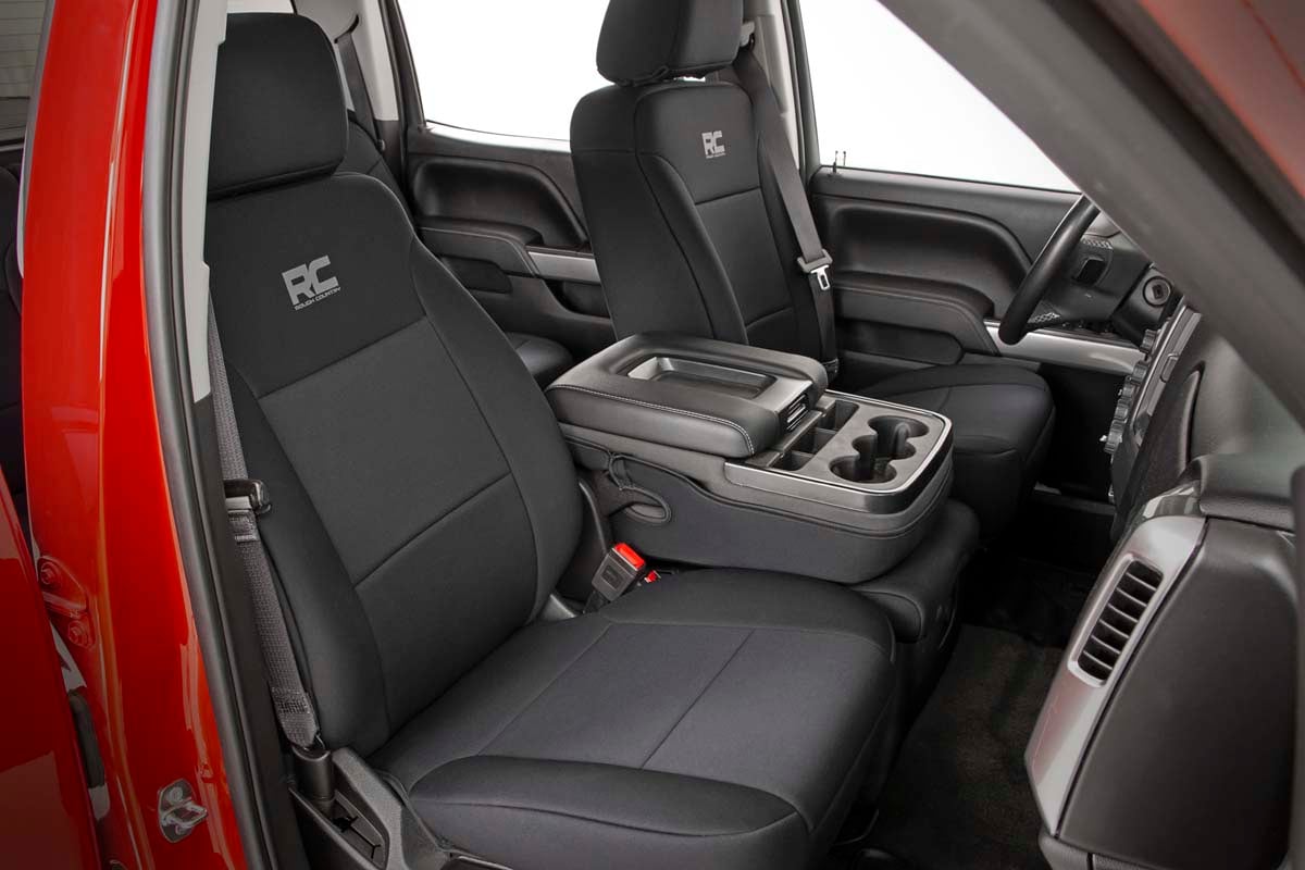 Rough Country GM Neoprene Front Seat Covers Black 14-18 1500 91024