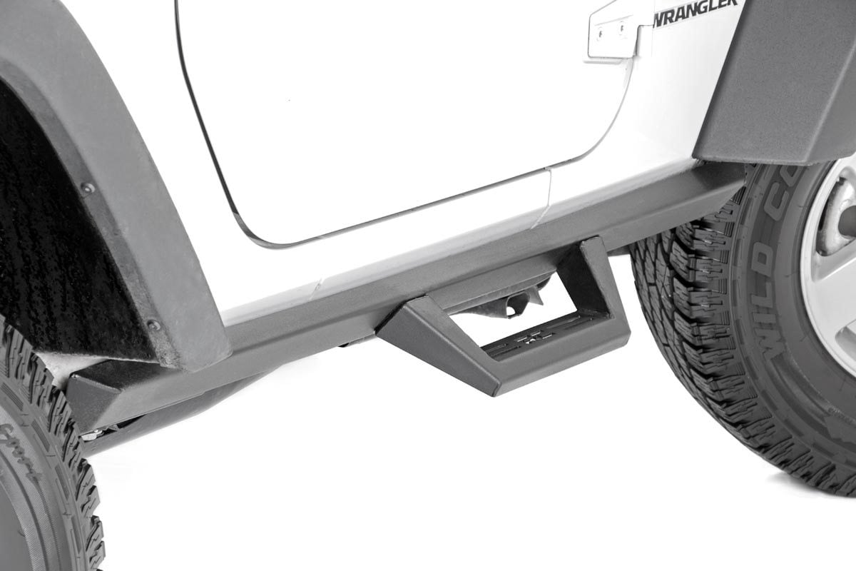 Rough Country Jeep Contoured Drop Steps 07-18 Wrangler JK 2-Door - 90763