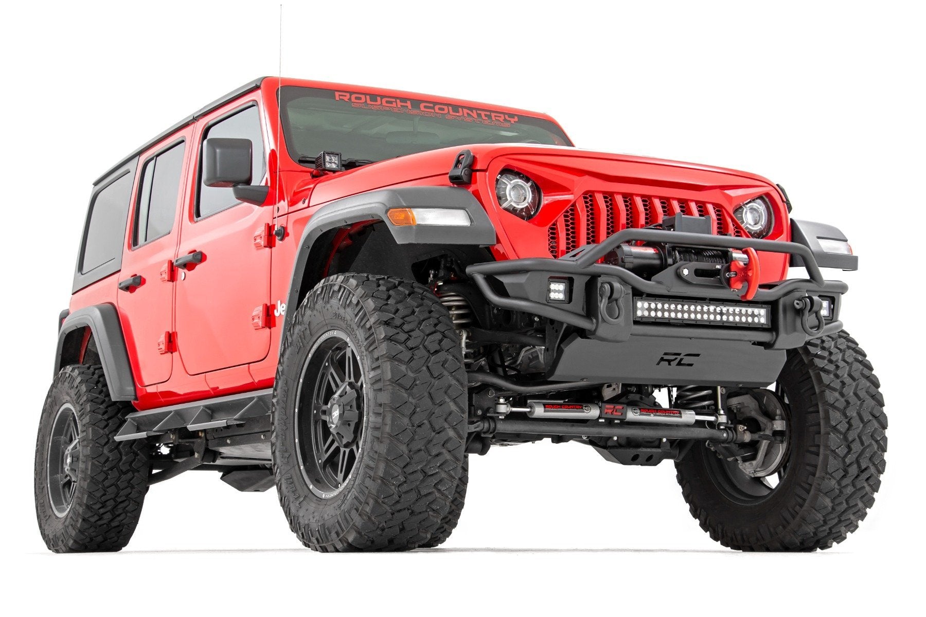 Rough Country 3.5" lift Kit C/A Drop FR D/S M1 for Jeep Wrangler Unlimited 24-25 91940