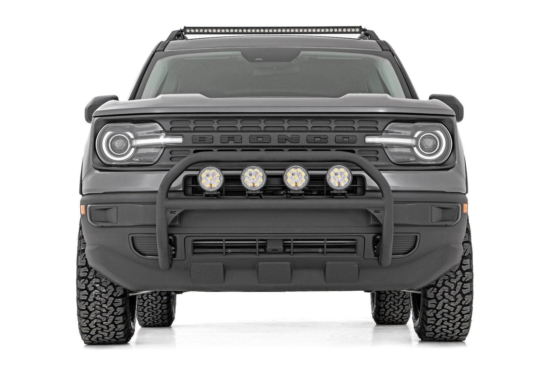 Rough Country Nudge Bar w/4 Round LEDs 2021 Ford Bronco Sport 51044