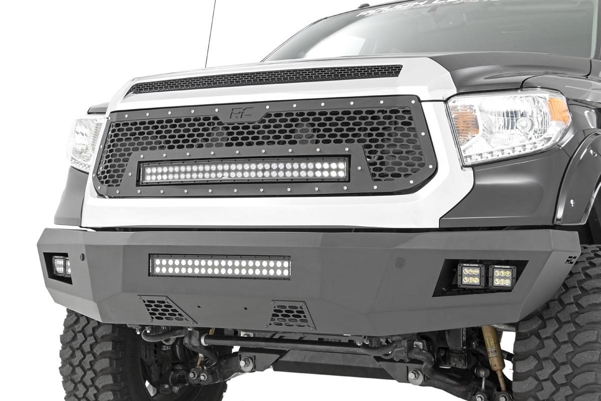 Rough Country Mesh Grille w/30in Dual Row Black Series LED 14-17 Tundra 70226