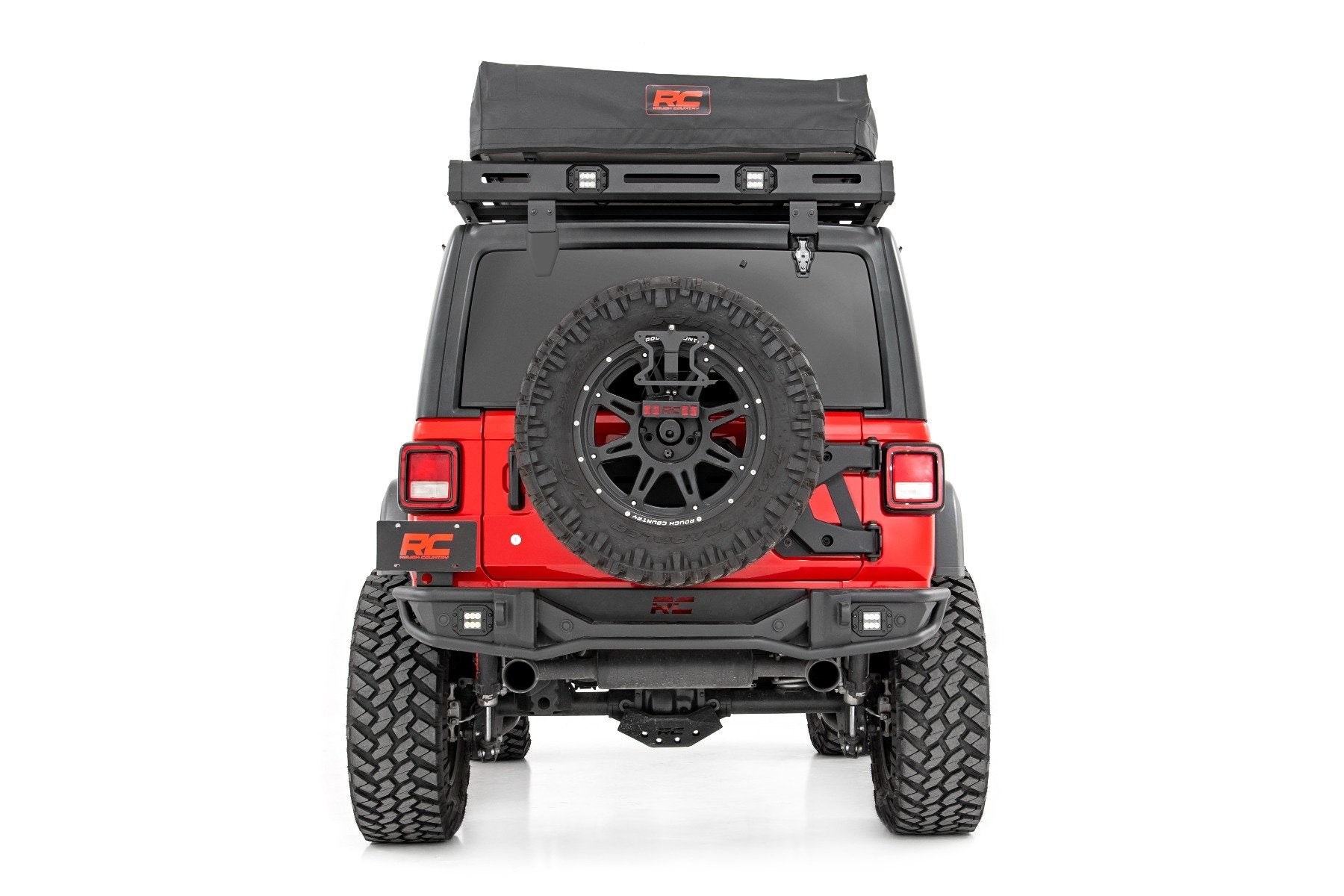 Rough Country Roof Top Tent Rack Mount w/12v, Ladder Extension & LED Light Kit 99049