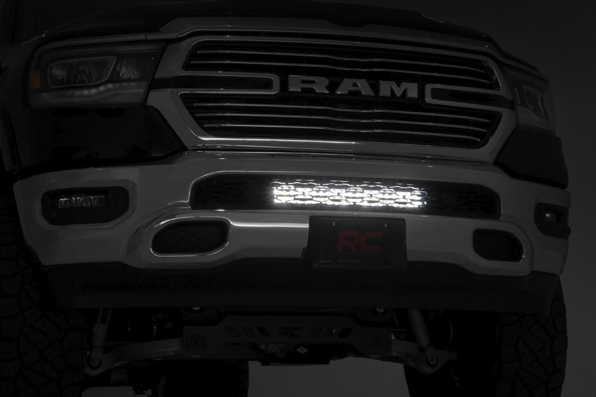 Rough Country Dodge 20" LED Bumper Kit Black Series White DRL 19-20 RAM 1500 70779DRL