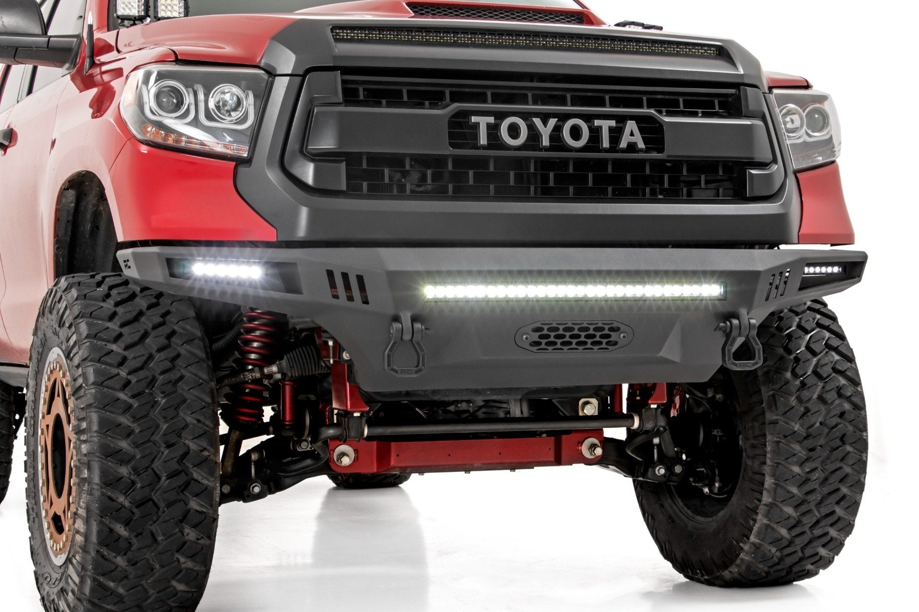 Rough Country Front Prerunner Bumper LED for Toyota Tundra 2014-2021 10915 -4