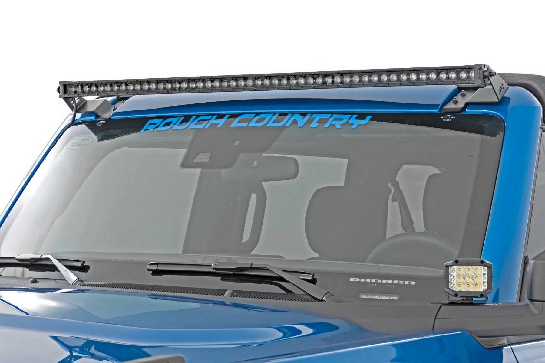 Rough Country LED Light Ditch Mount For Toyota Tundra 22+ 2" Black Pr White DRL 82043