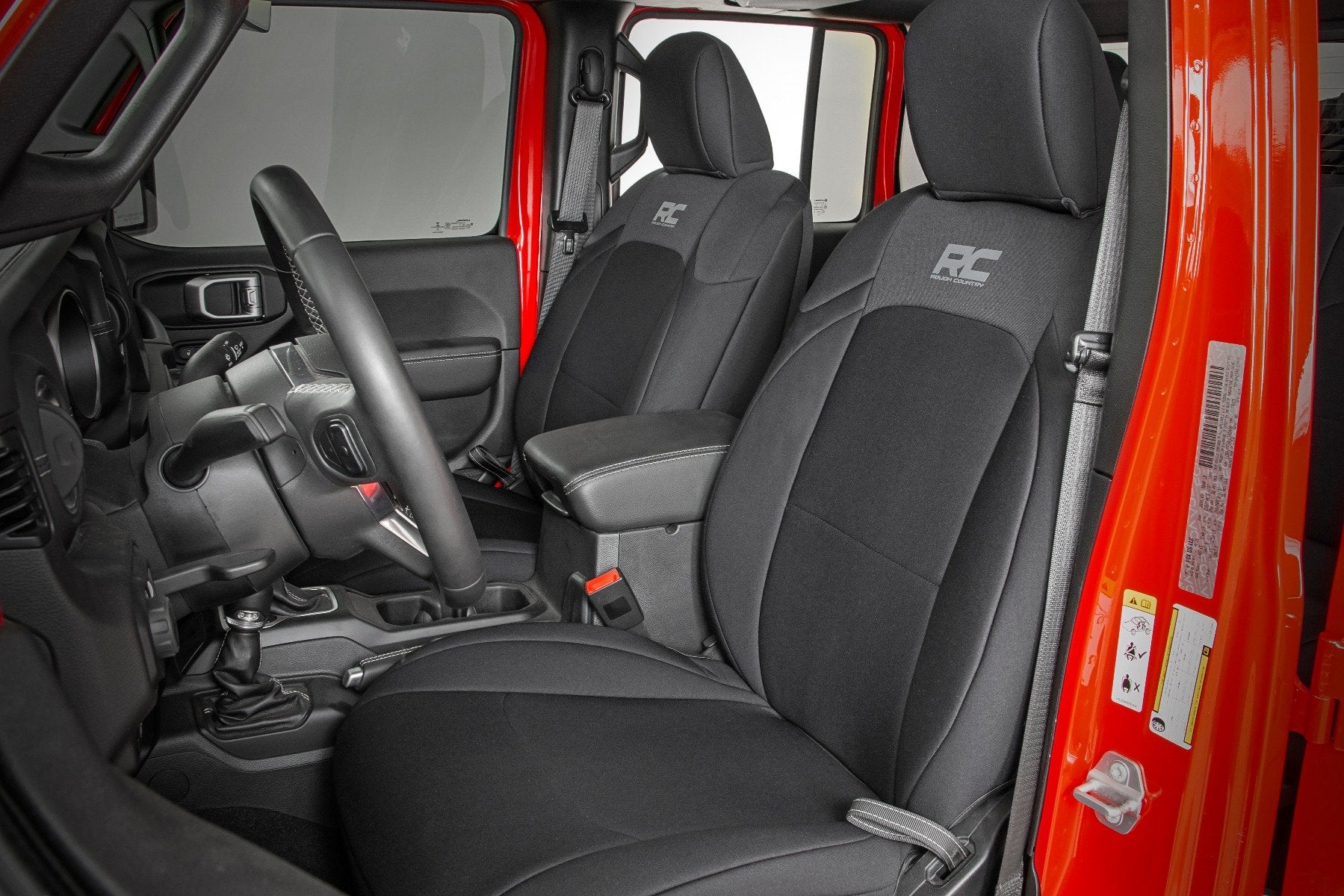 Rough Country Jeep Gladiator JT Neoprene Seat Cover Set w/Rear Cup Holder 91038