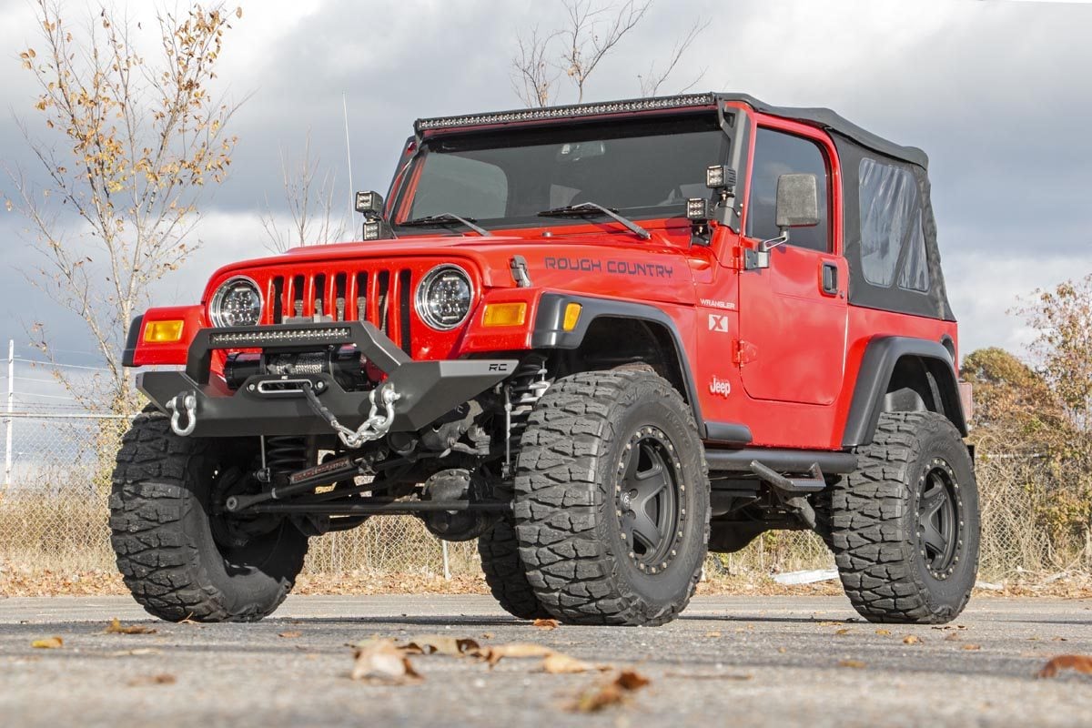 Rough Country Full Width Front LED Winch Bumper fits Jeep 87-06 Wrangler YJ/TJ 10595
