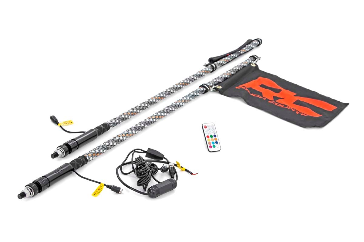 Rough Country Multi-Function UTV LED Whip Lights w/ Remote Control 93004