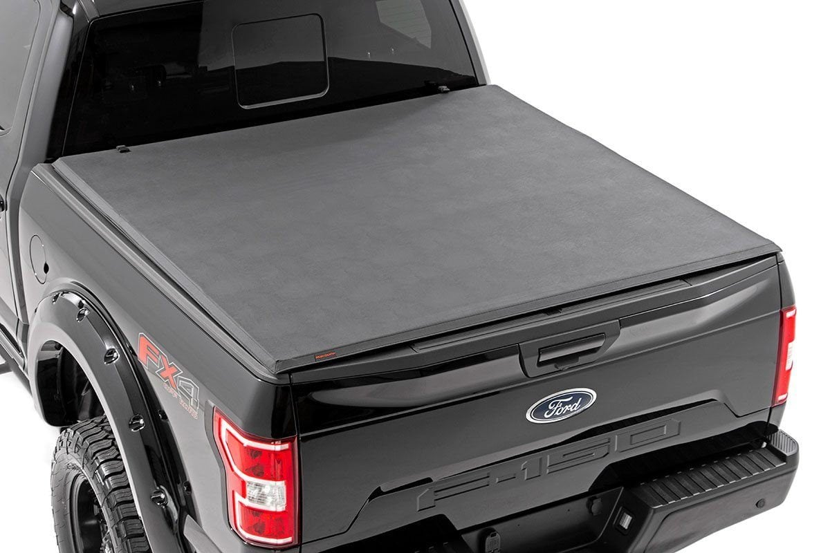 Rough Country Soft Tri-Fold Bed Cover 5'7" Bed for Ford F-150 21-25/Lightning 41521550A