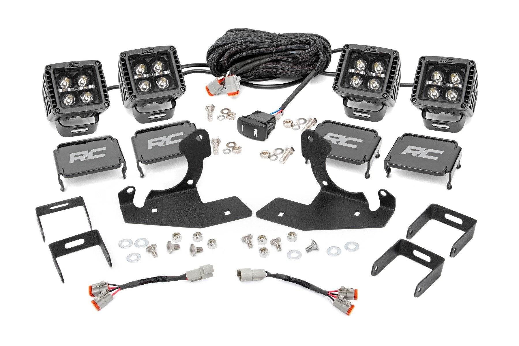 Rough Country Chevrolet LED Fog Light Kit BLK Ser w/Amber DRL 07-13 Silv 1500 70762DRLA