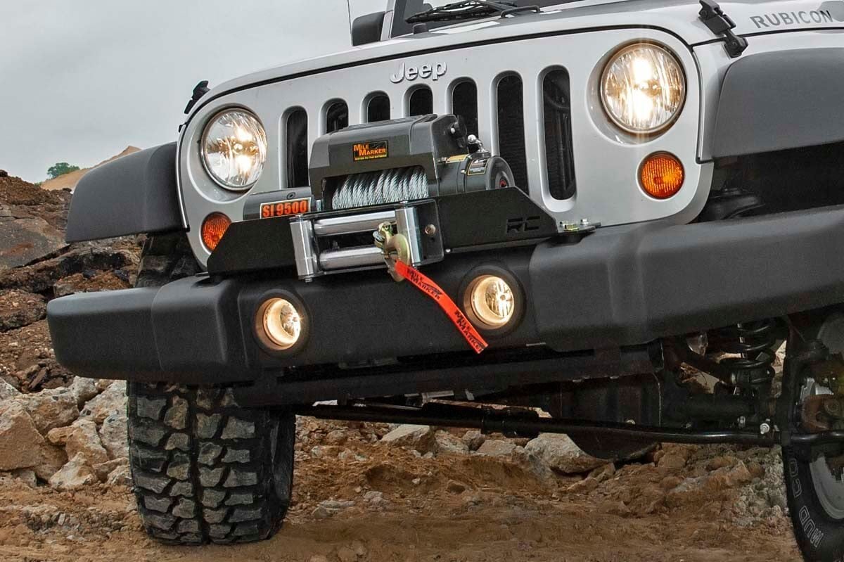 Rough Country Jeep W" Mounting Plate w/D-rings Factory 07-18 Wrangler JK 1173