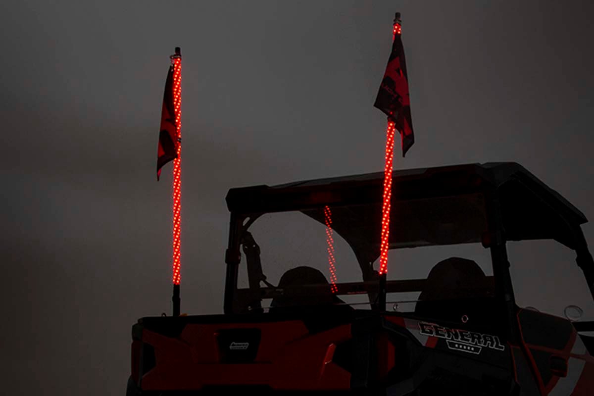 Multi-Function UTV LED Whip Lights w/ Remote Control 93004
