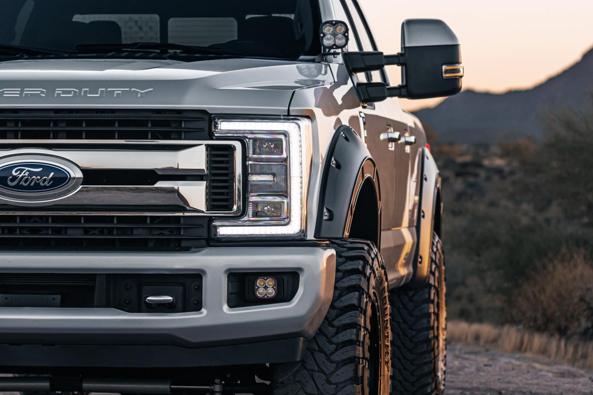 Rough Country Defender Fender Flares G1 Absolute Black for Ford F250/F350 17-22 A-F21112-G1