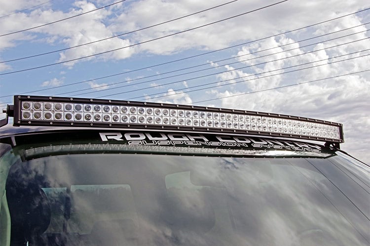 Rough Country GM 50" Curved LED Light Bar Upper Windshield Mounts 07-13 PU/SUV 70507