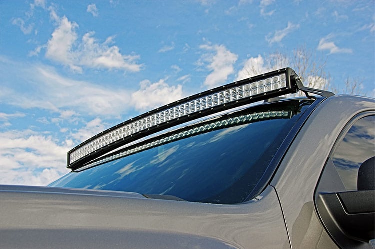 Rough Country GM 50" Curved LED Light Bar Upper Windshield Mounts 07-13 PU/SUV 70507