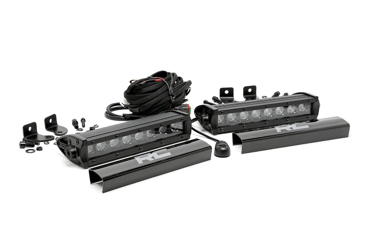 Rough Country 8-inch Cree LED Light Bars Pair Black Series 70728BL