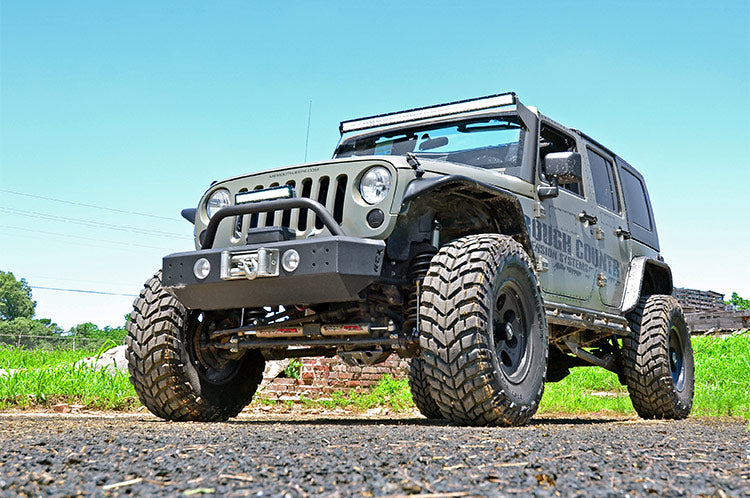 Rough Country LED Light Mnt 50" Black Dual Row W/DRL Jeep Wrangler JK 07-18 70504BLDRL