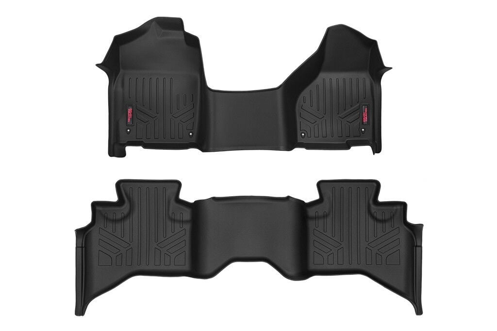 Rough Country HD Floor Mats [F/R]-12-18 Dodge for RAM 1500 Quad Cab Half Console M-31312