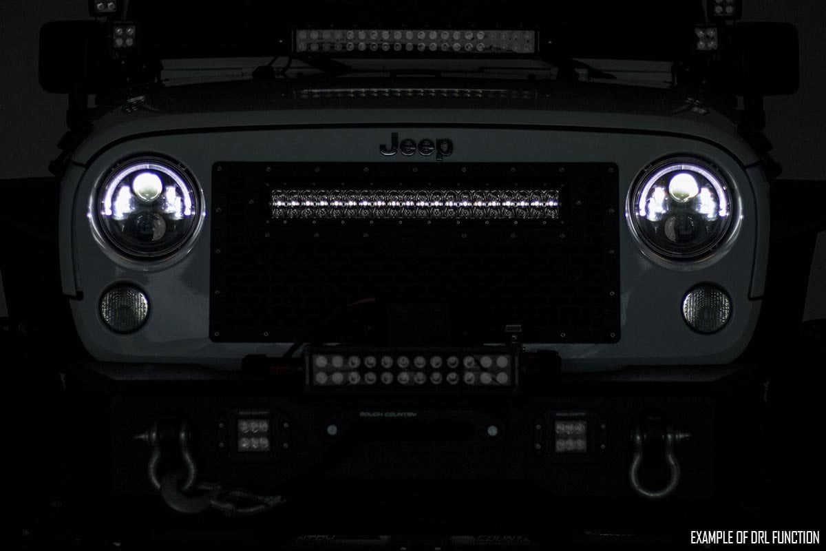 Rough Country Ford Mesh Grille 30" Dual Row Blk Series LED Cool 15-17 F-150 70193DRL