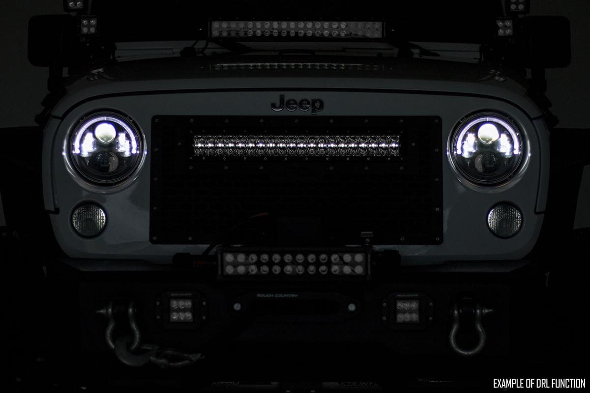 Rough Country 30-inch Cree LED Light Bar-Dual Row Black Series w/ Cool White DRL 70930BD