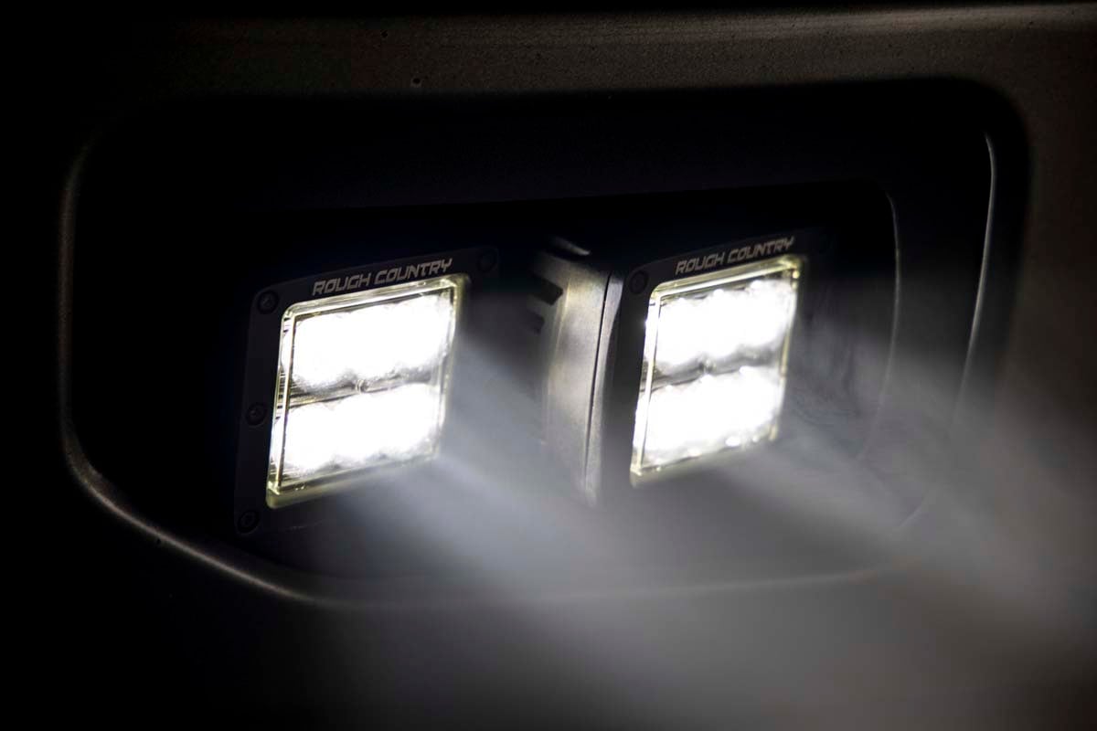 Rough Country Ford LED Fog Light Kit Black Series w/ Spot Beam 15-17 F-150 70832