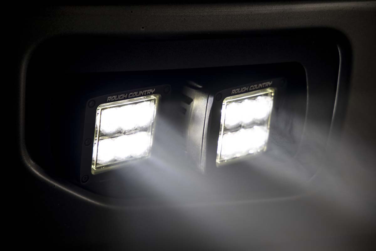 LED Fog Mount Dual 2" Black Pairs Spot/Flood Ford F-150 15-17