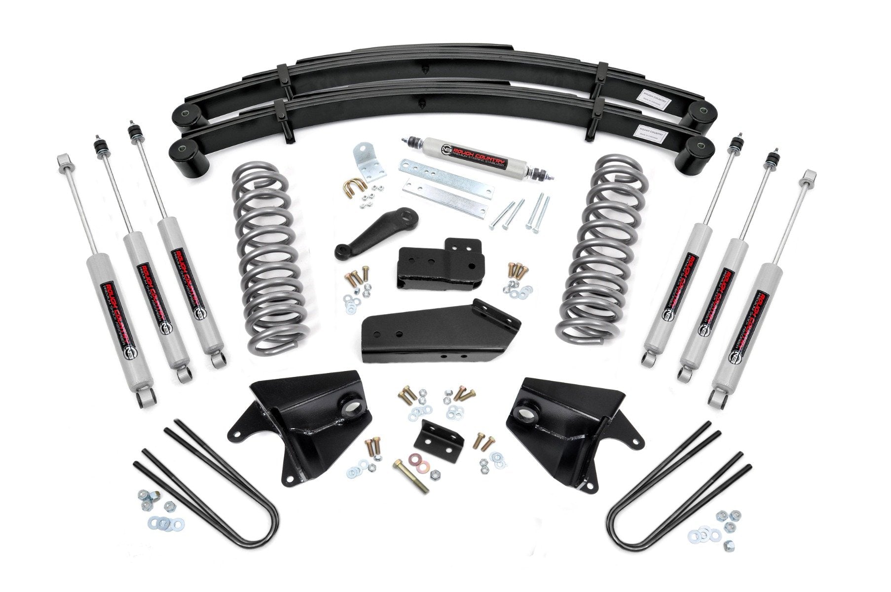 Rough Country 4" Lift Kit Quad Frt Shocks Rear Springs for Ford Bronco 4wd 80-96 520B33