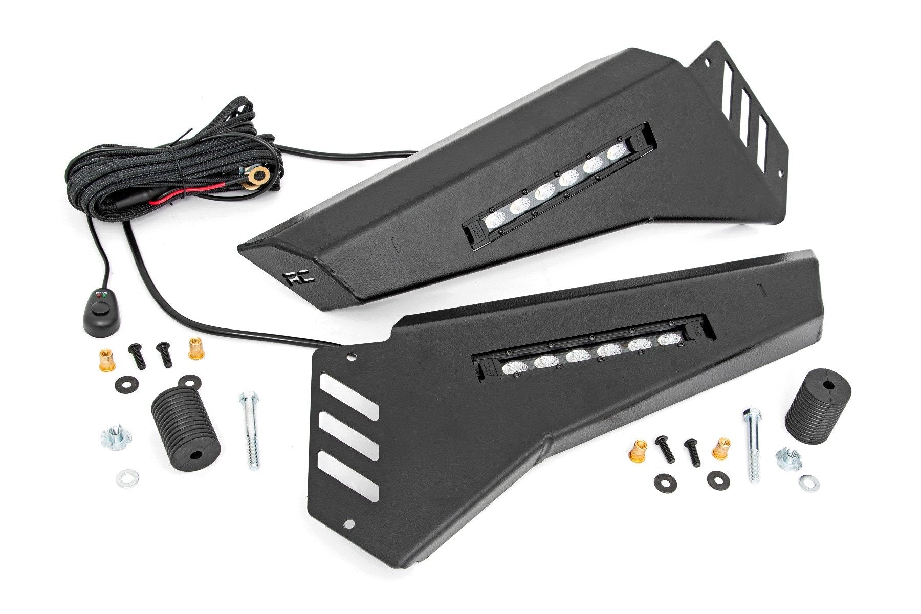 Rough Country Polaris Front Bumper Panels w/ 6in LED Light Bars 13-19 Ranger 93044