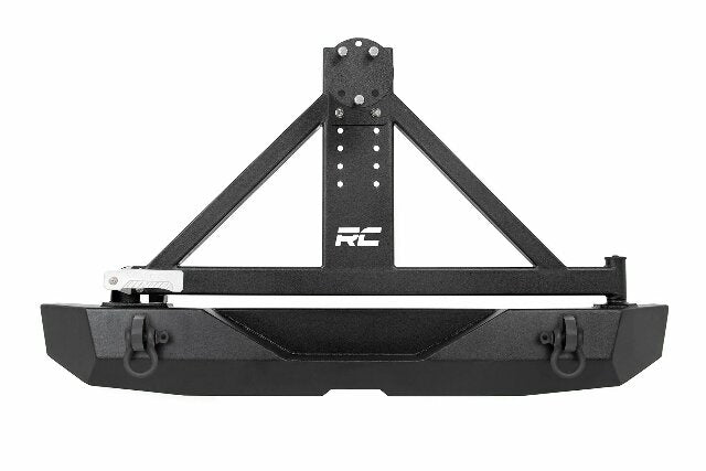 Rock Crawler Rear HD Bumper w/Tire Carrier fits 07-18 Wrangler JK -1