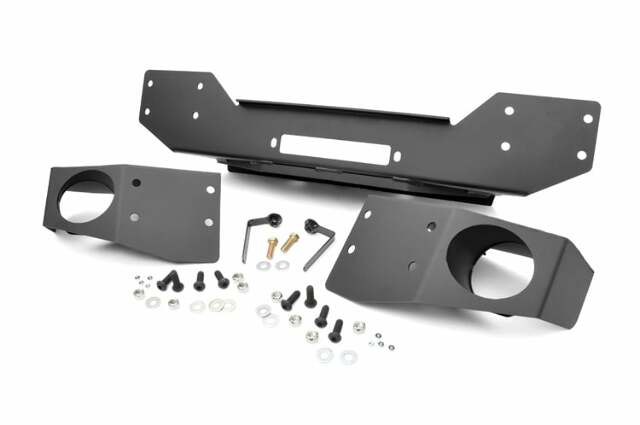 Jeep Hybrid Stubby Winch Bumper w/Fog Mounts 07-18 Wrangler JK -1