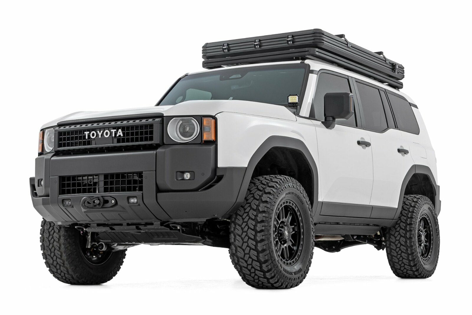 Rough Country Hidden Winch Mount Yellow SAE Fog for Toyota Land Cruiser 24-25