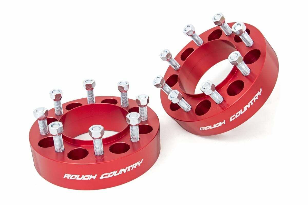 Rough Country 2-inch Wheel Spacers Pair Red 1094ARED
